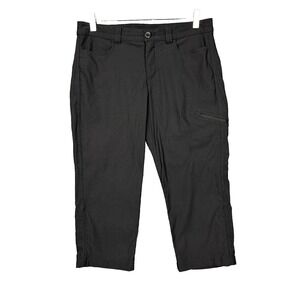 Eddie Bauer Pants‎ Womens 6 Black Cargo Crop Capri Outdoor Hiking Nylon Stretch